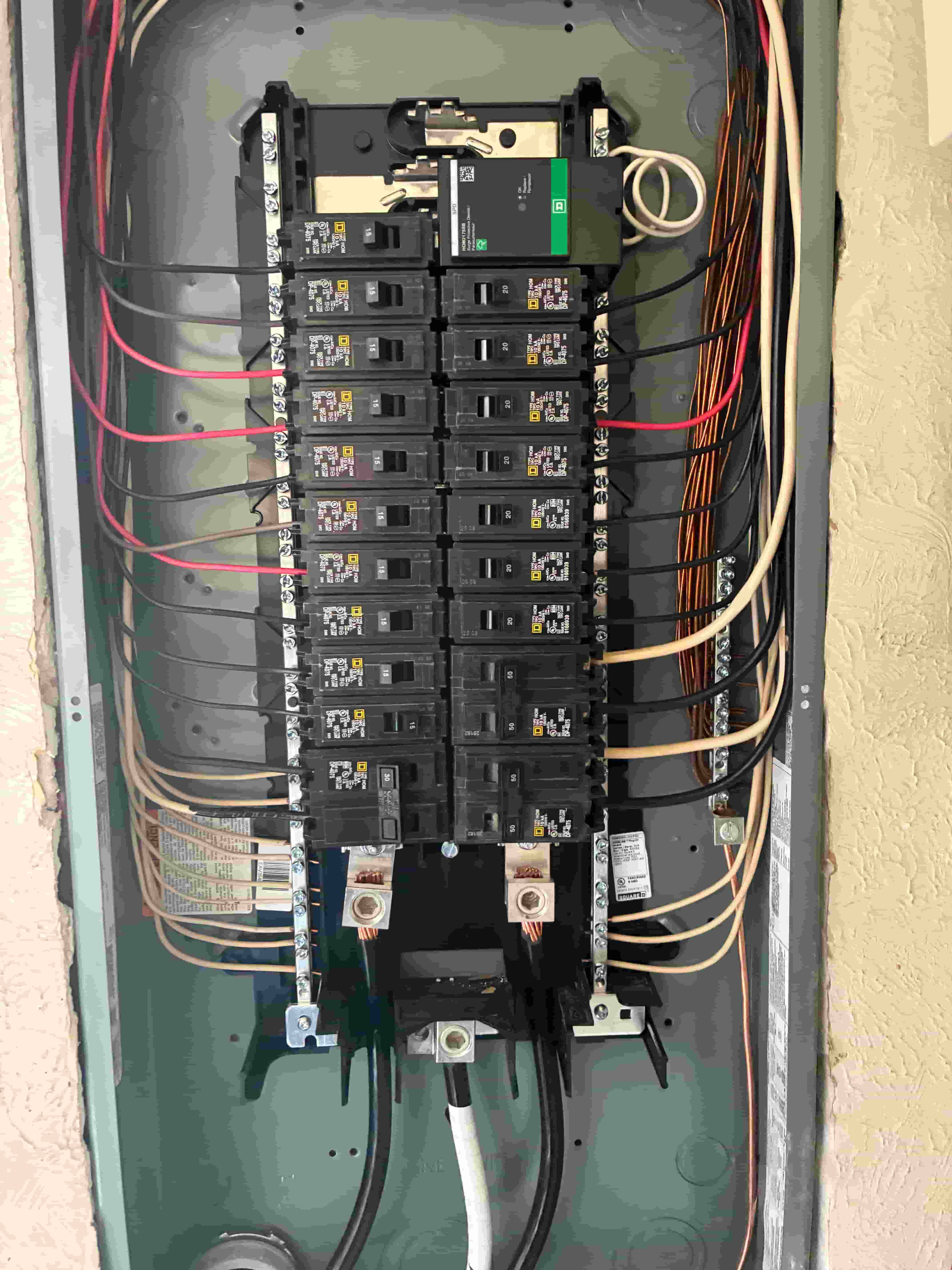 Progress: new panel being installed with neatly organized wiring
